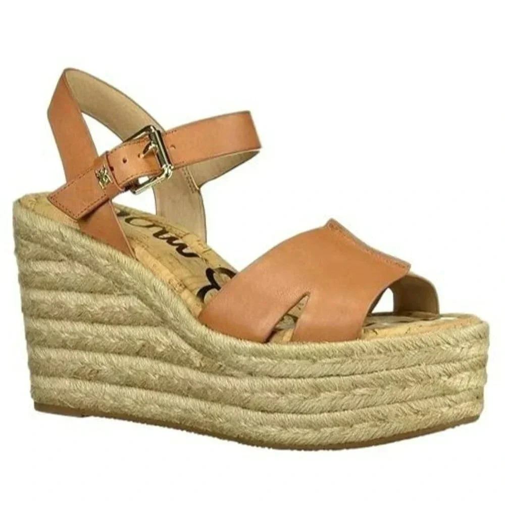 Sam Edelman Women's Maura Espadrille Wedge Sandals Natural Size 9.5 (MSRP $130)